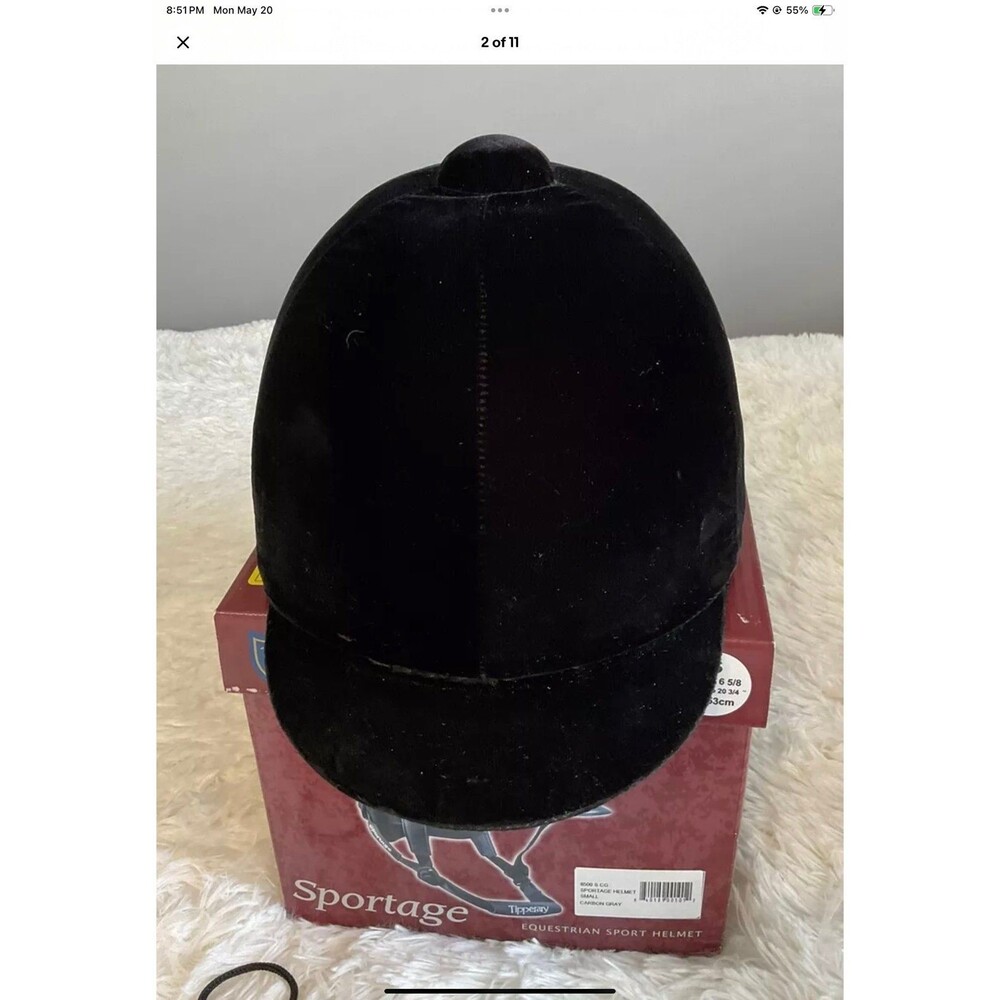 Tipperary Equestrian Sportage Horse Riding Sport Helmet Black Sz S 6 1/2-6 5/8